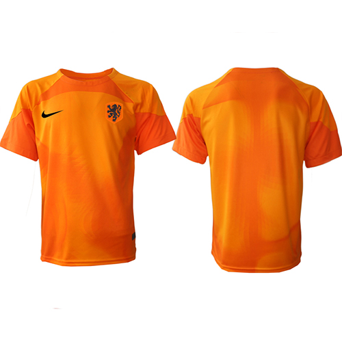 Tanie Strój piłkarski Holandia Bramkarskie Koszulka Wyjazdowej MŚ 2022 Krótkie Rękawy